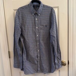Polo Ralph Lauren Men's Blue Plaid XL 100% Cotton Shirt